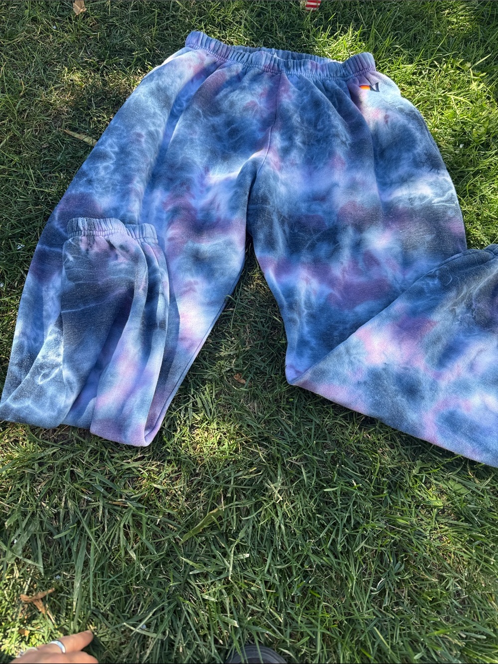 Aviator Nation Kids Tie-Dye Fleece Pajama Bottoms - Blue & Purple